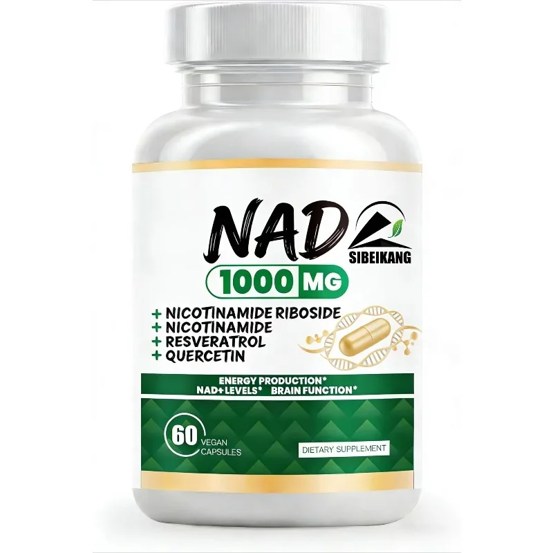NAD supplement 1000mg pure nicotinamide mononucleotide - used for energy health support in 60 capsules