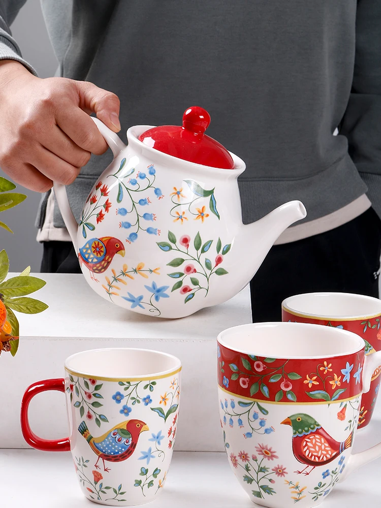 Creative Cerc Home Use Cold Water Pot Large Capaci Coffee ternoon Tea Pot Mug Set Gift with Cover High Aesthetic Value