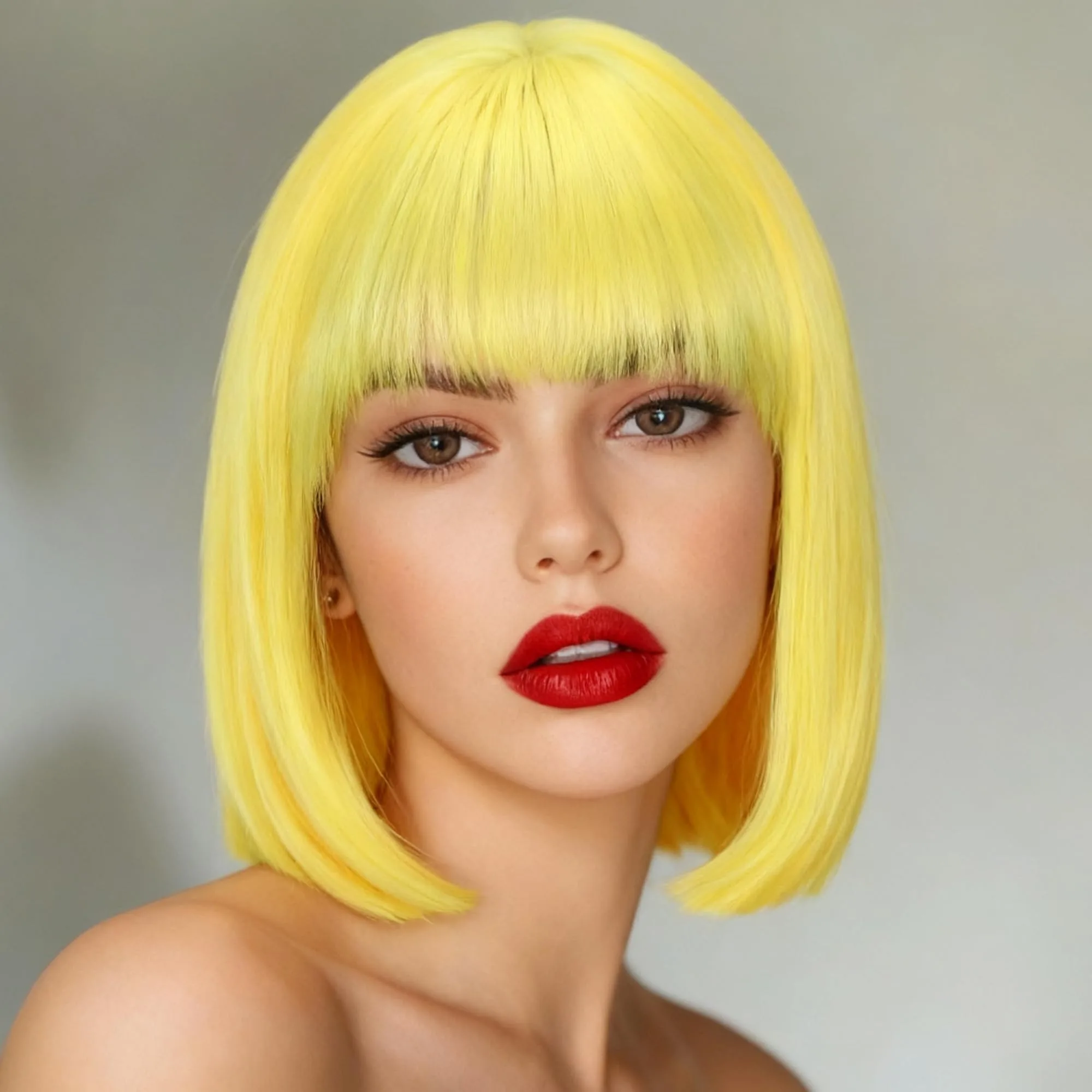 Bobo's short hair synthetic wig for Halloween wig cosplay wig for role-playing, daily party, high-temperature hair cap