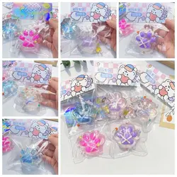 Mini TPR Cat Paw Slow Rebound Toy Transparent Bow Squeeze Cat Paw Lovely Creative Cat Claw Pinch Toy Kids