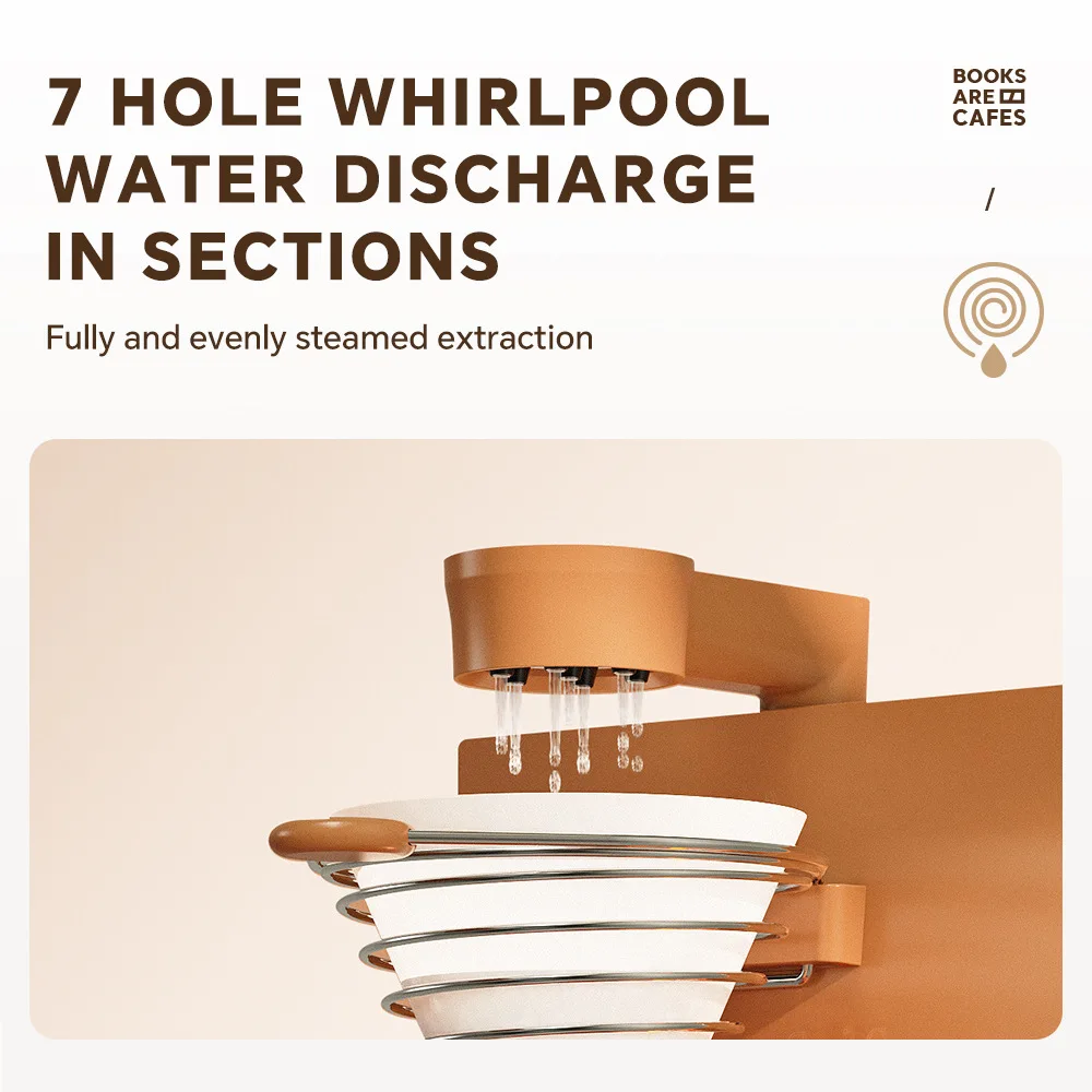 Portable Drip Coffee Maker Electric Pour Over Coffee Machine 300ml Tank Foldable Detachable 7 Holes Book Shaped Coffee Brewer