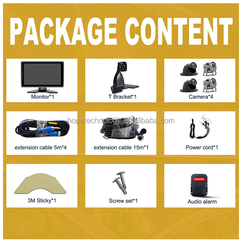 10,1 Zoll Quad Split AHD Monitor Rückfahrkamera RV Anhänger Semi Truck Camper Bus & 4 Rückseitenkamera DVR