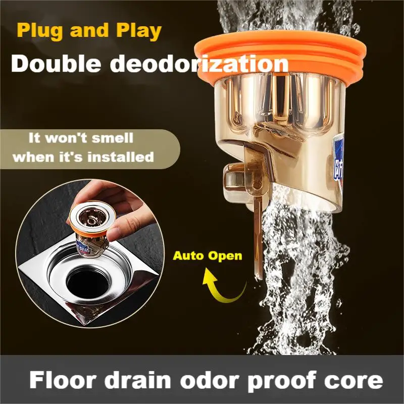 

Bathroom Floor Drain Core Universal Deodorant Sewer Seal Leak ABS Anti Odor Kitchen Floor Strainer Plug Filter Fast Drainage