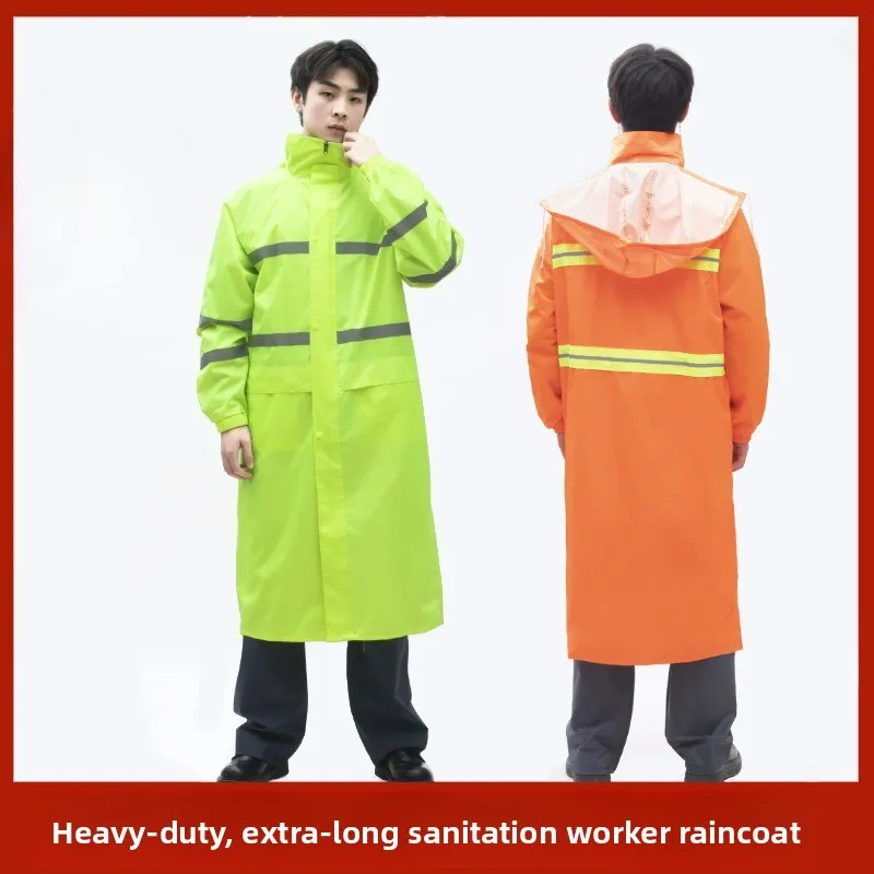 معطف واق من المطر من قطعة واحدة عاكس للصرف الصحي، ملابس واقية آمنة ممتدة وسميكة ومقاومة للعواصف