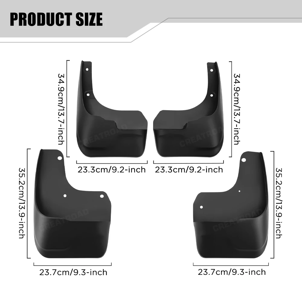 Custom Fit 4PCS Mud Flaps for Toyota Innova 2016 2017 2018 2019 2020 No Drilling Splash Guards Mudguards Car Fender Accessories