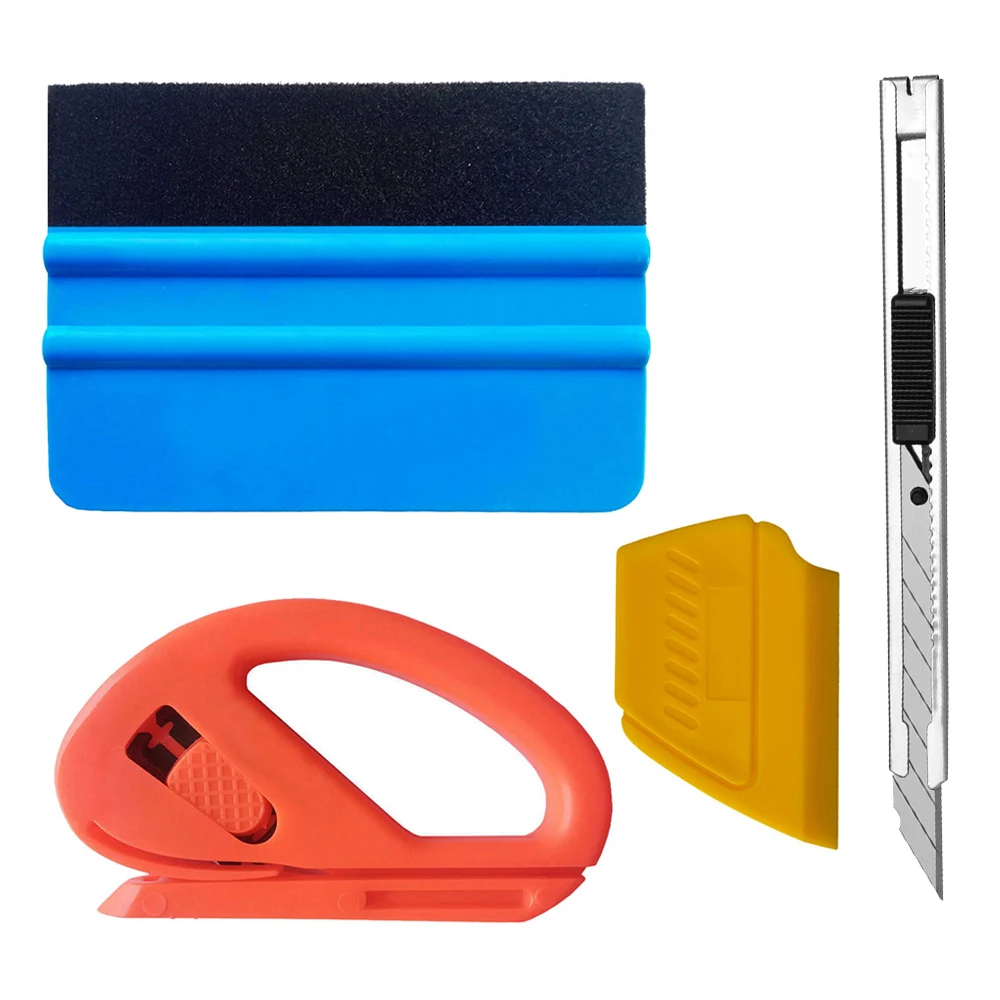 Car Wrapping Tools Window Tinting Tools Kit Wrap Knife Felt Squeegee Vinyl Spatula Plastic Scraper ﻿Film Covering Foil Tool