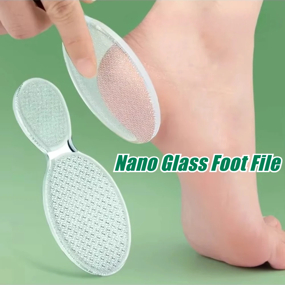 Lima per piedi in vetro nano Smerigliatrice per piedi a doppia faccia Pelle dura morta Rimozione calli Esfoliante Scrubber per piedi Pedicure Strumento per la cura dei piedi