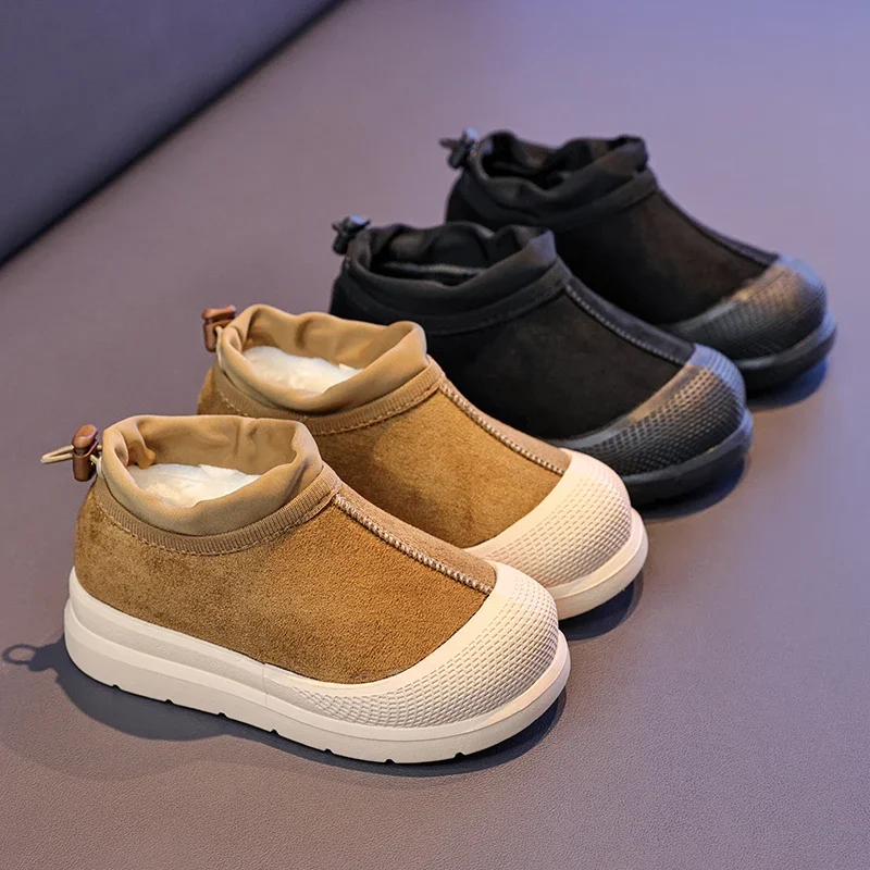 أحذية الثلوج الشتوية من جلد الغزال للدفء، أحذية للأولاد والبنات للطلاب، أحذية الخريف للرجال والنساء، أحذية قطنية للأطفال #1