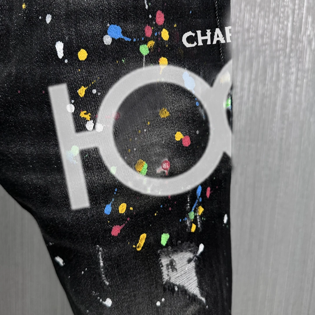 9881 Chareiharper100 جينز رجالي ربيع 2025 جديد فضفاض ومتعدد الاستخدامات غير رسمي مستقيم الساق السراويل للرجال شارع العليا