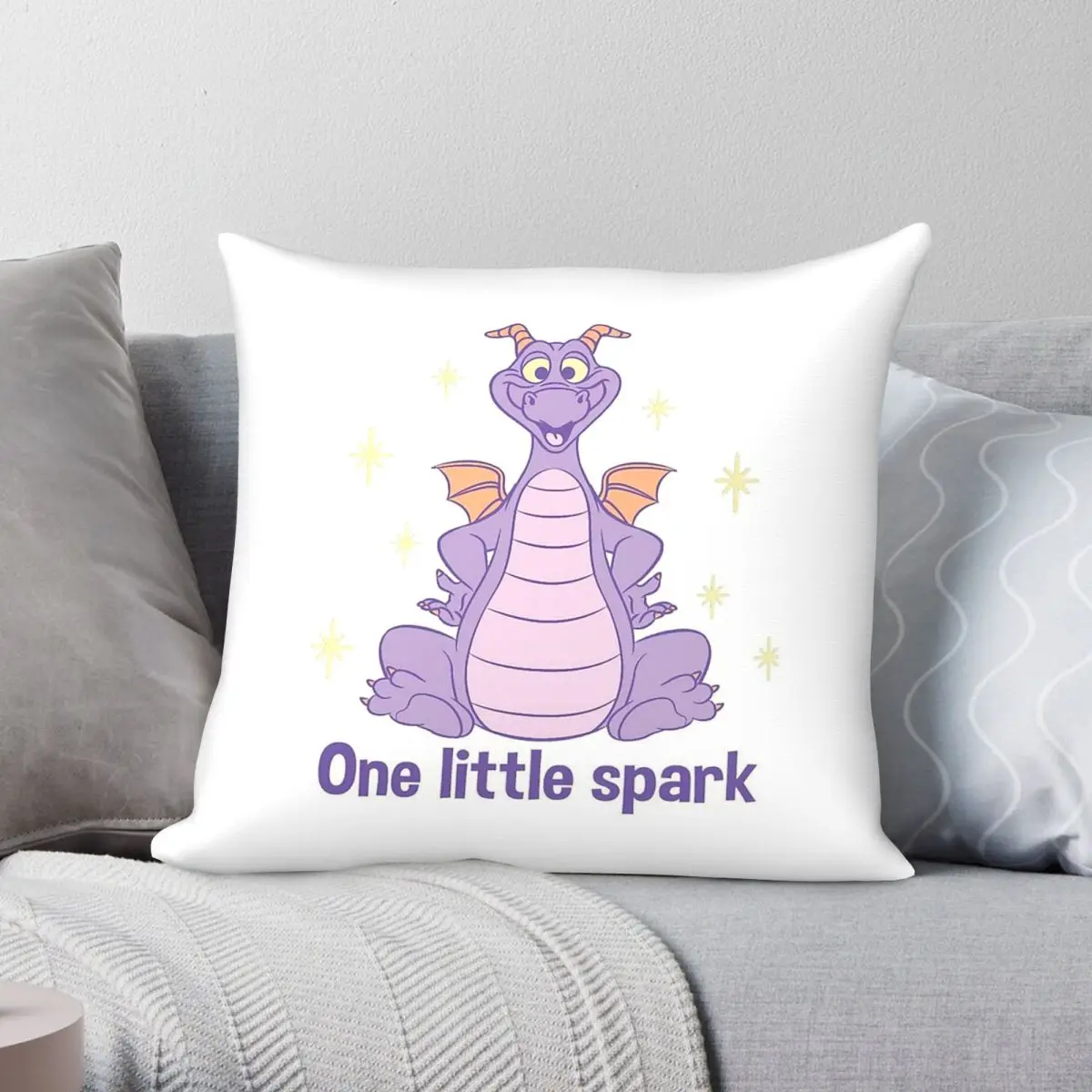 Figment Sitting One Little Spark Square Pillowcase Polyester Linen Velvet Creative Zip Decor Pillow Case Bed Cushion Cover 45x45