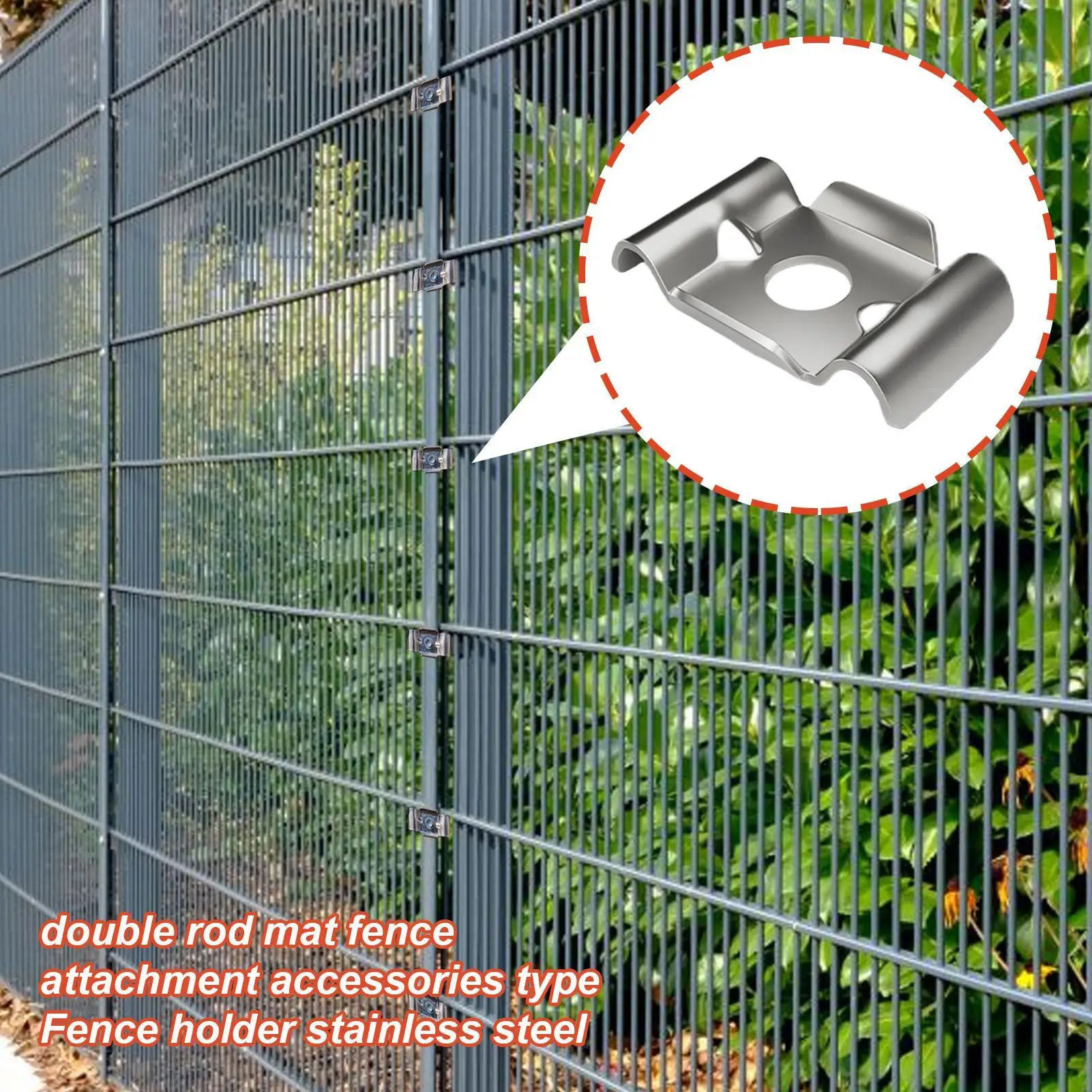 Pole Fence Bracket Fixtures 10Pcs/set Stainless Steel Cable Clamp Metal Fence Attachment Clamps for Fence Fixing