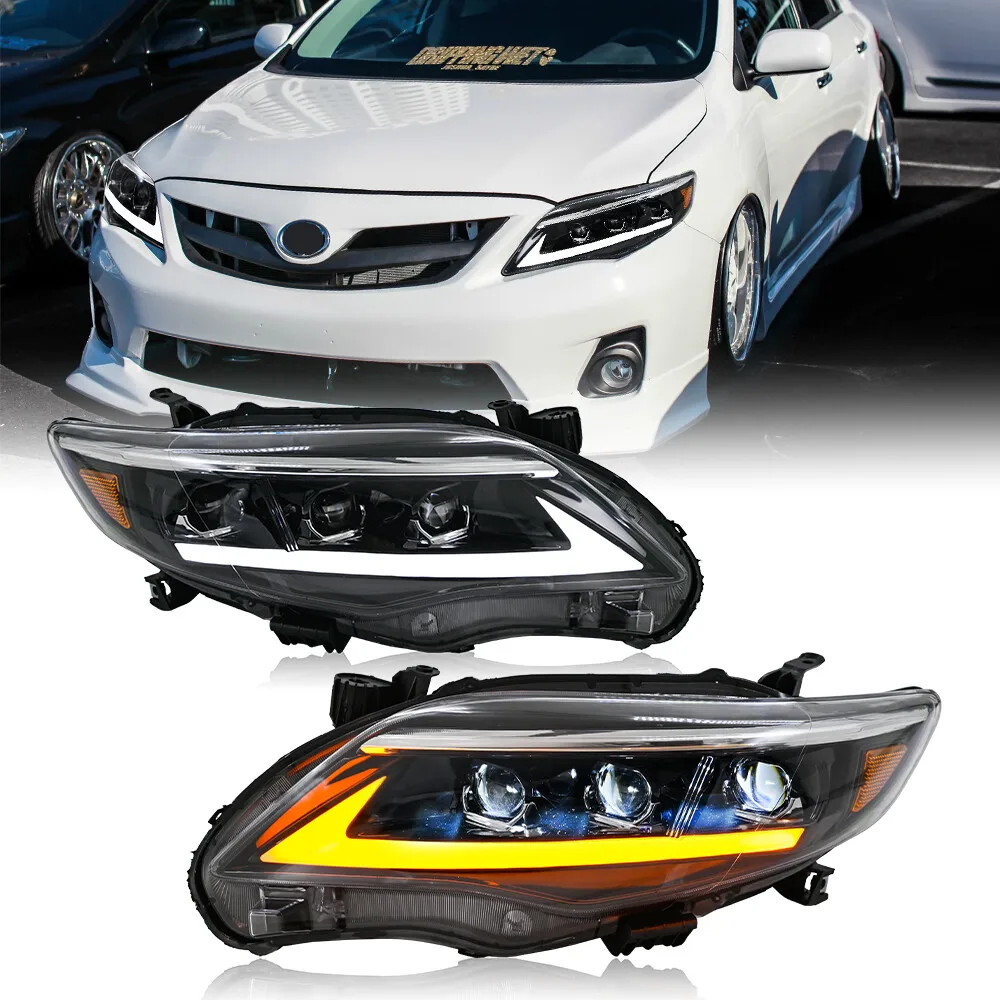 

1Pair LED Headlights Assembly For Toyota Corolla Sedan 4-door 2011 2012 2013 Front Head Lamp DRL Headlamp Accessories