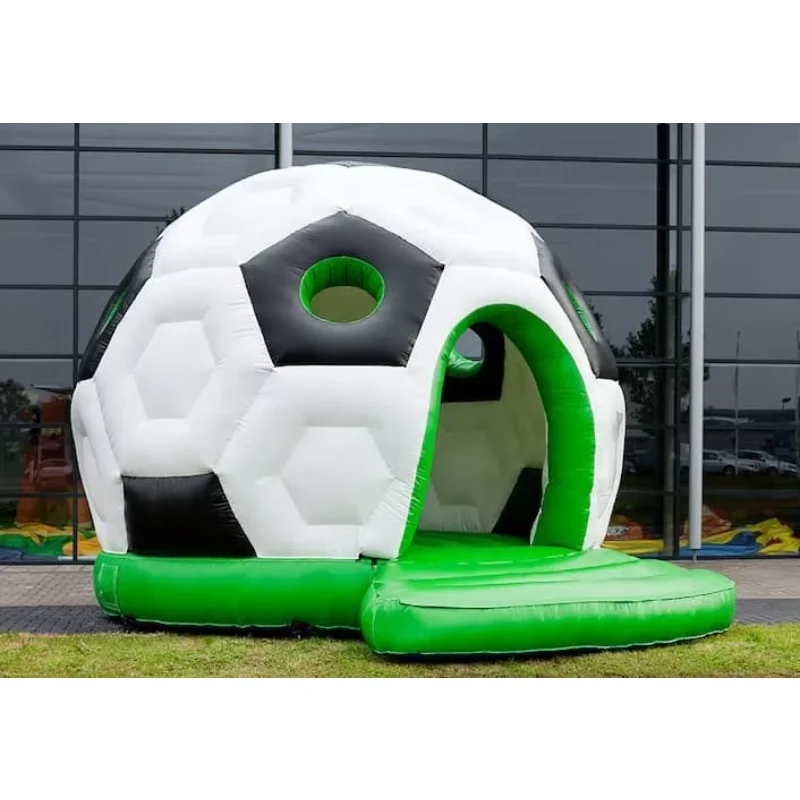 Inflatable Soccer Football Bouncy Castle Balls Bounce House With Ball Pit Pastel Color for Kids