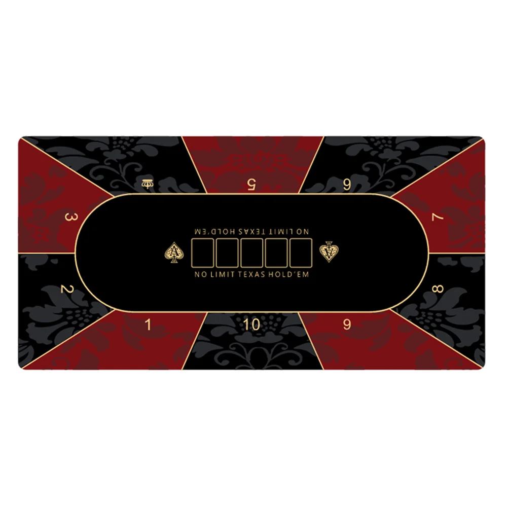 

Texas Hold 'em Poker Design Large Mouse Pad Desk Mat Card Game Mat Non-Slip Durable Stitched Edge Desk Accessories Poker Mat