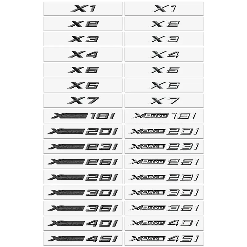 

3D Xdrive 20d 30d 35d 40d 50d 20i 25i 30i Эмблема на крыло автомобиля Значок на багажник Наклейка для BMW M X1 X3 X4 X5 X6 X7 GT Логотип Аксессуары