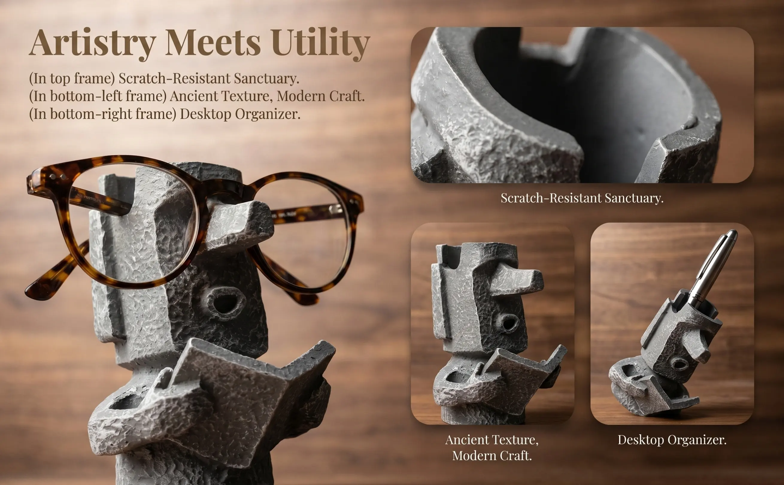 Head Resin Glasses Holder Decorative Eyeglasses Stand Desktop Pen Holder Office Use Resin Glasses Stand