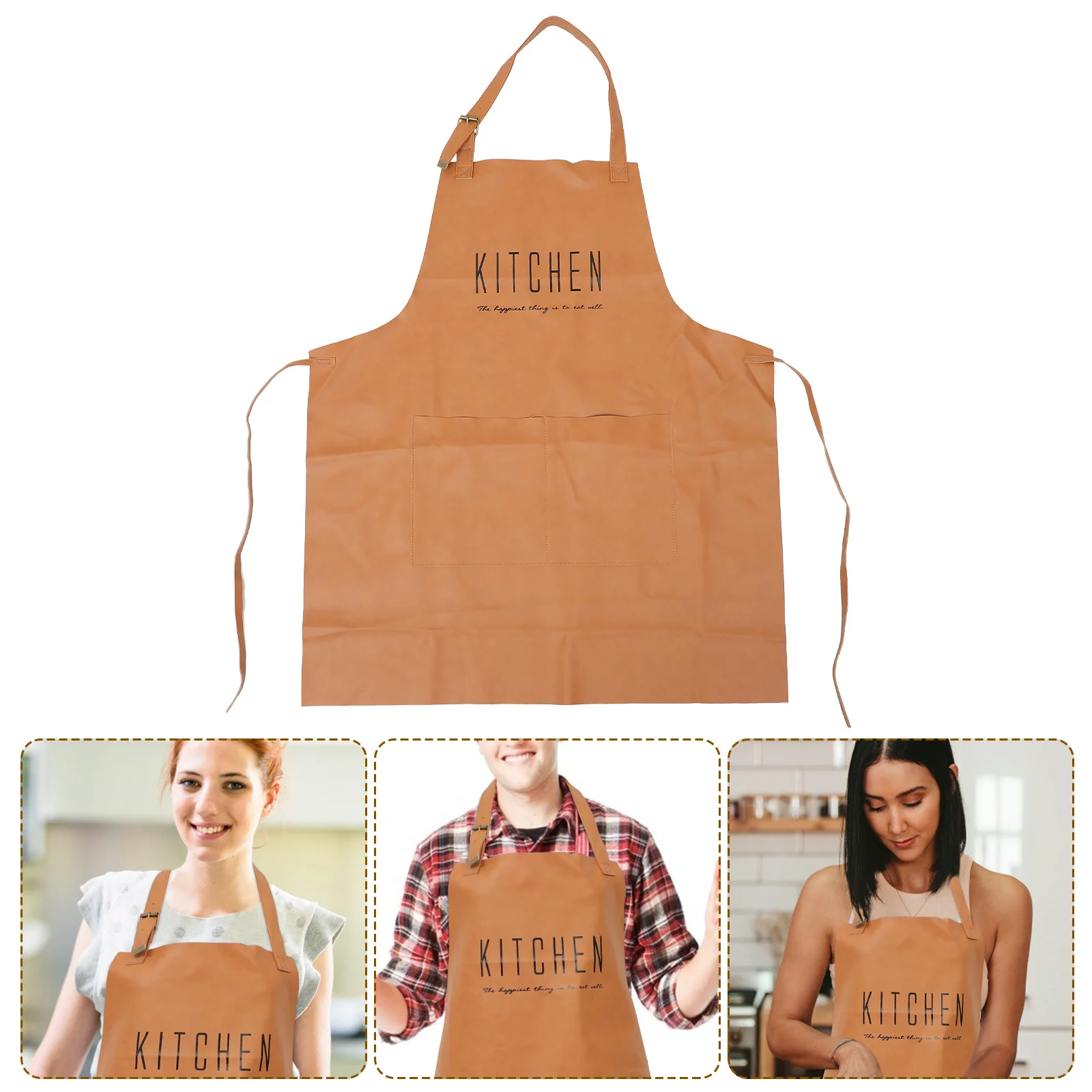 

Stylish Kitchen Cooking Apron with Long Tie Straps Waterproof Dust Resistant Apron for Baking Artists Craftsmen Garage Sales