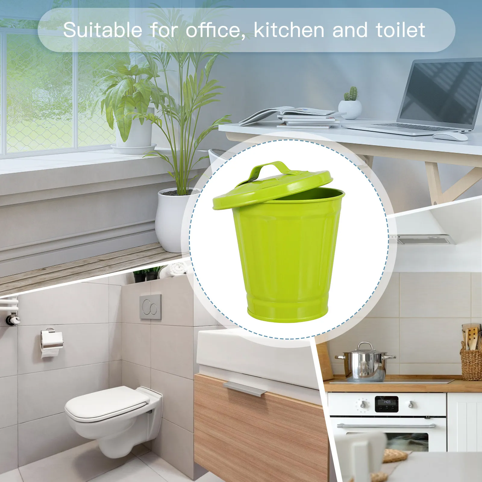 

1Pcs Small Garbage Container Covered Waste Bin Creative Desktop Trash Can Lovely Flower Pot for Home Small Waste Storage Bin