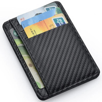 PU Leather Wallets Men's Slim Thin Minimalist  Credit Card Holder Front Pocket Wallets Men Anti Rfid Blocking Protected Magic ID