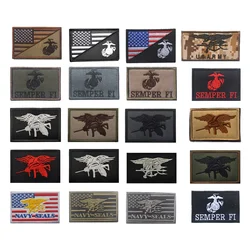 Outdoor Bag Accessories Embroidered Badge United States Navy SEAL Cloth Embroidered Magic Armband with Backpack Patch