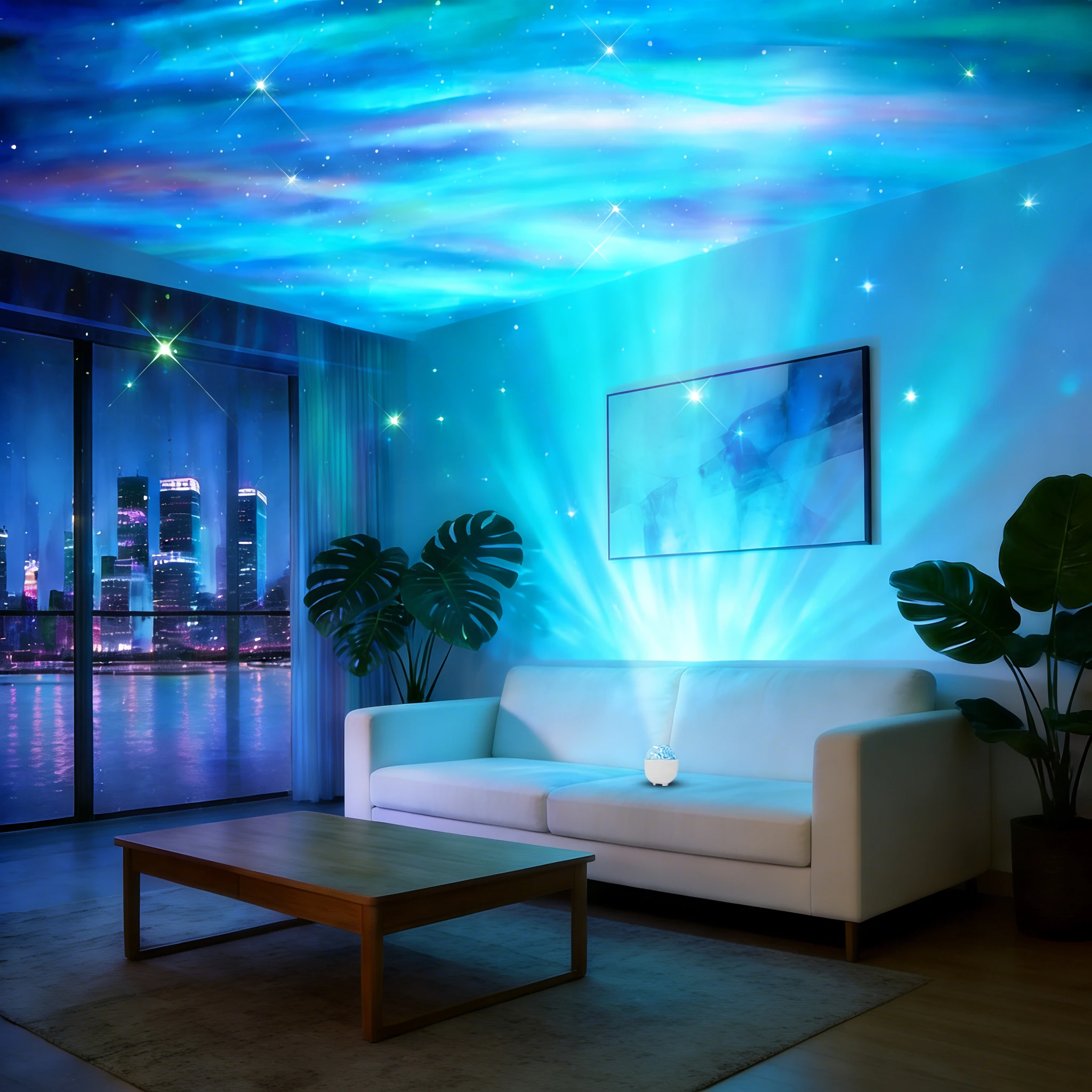 LED السماء المرصعة بالنجوم العارض موجة وسديم ضوء الليل الدورية نجمة نهر جو ضوء USB غرفة نوم ضوء الديكور الرومانسي #3