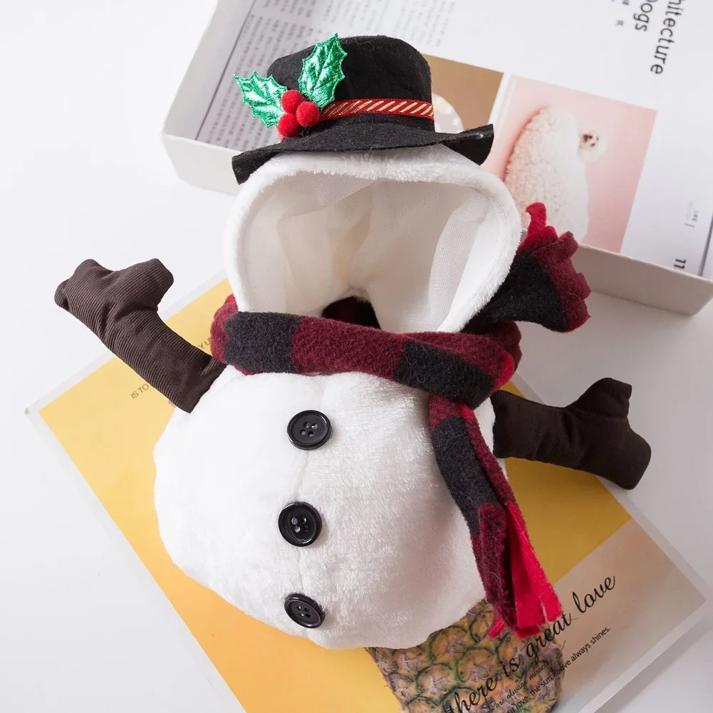 

Christmas Snowman Coats Costumes Small Dog Hats Outfit Clothes Dogs Supplies For Xmas New Year Festive Party Supplies