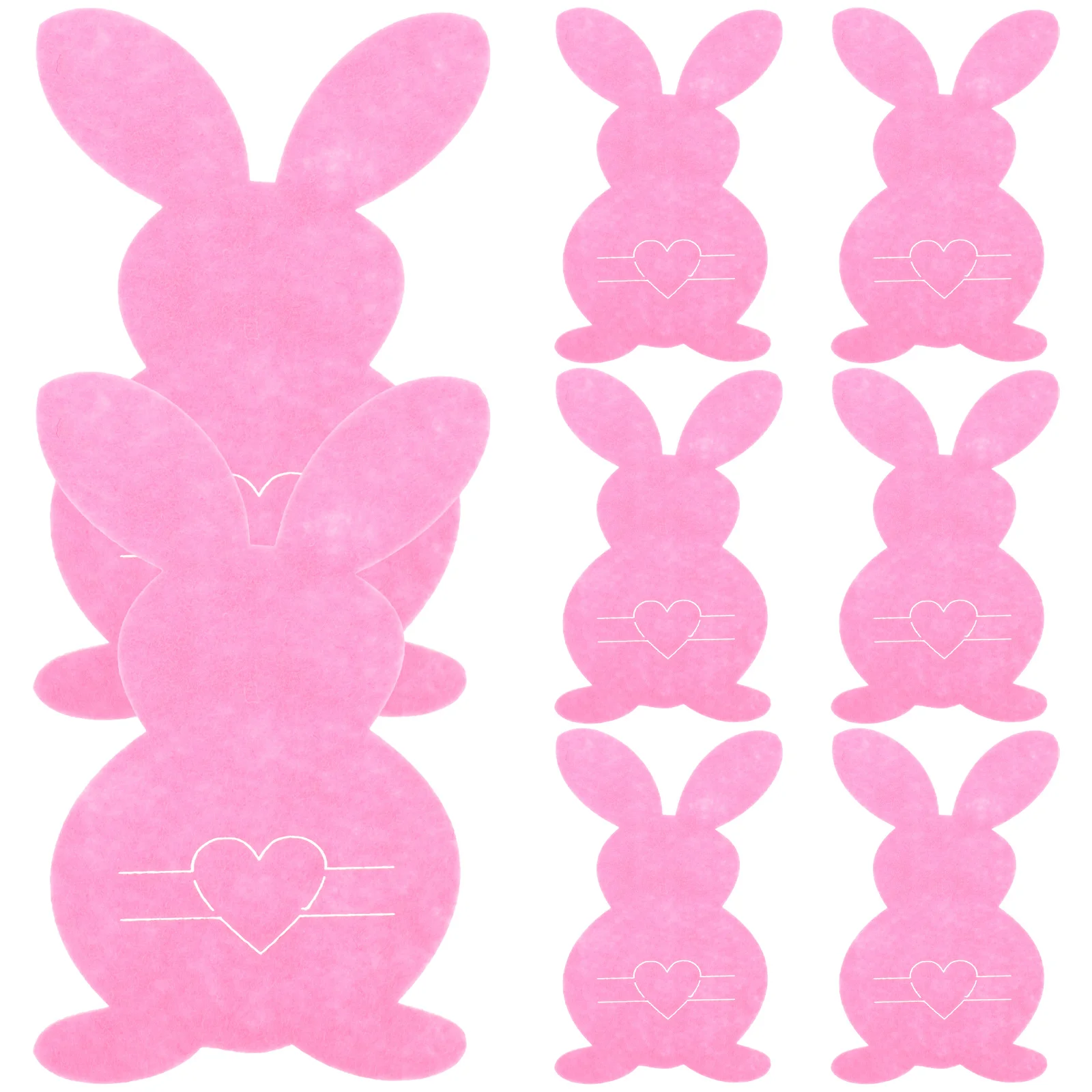 8 Uds. Suministros de conejito, bolsa para cubiertos, soporte decorativo para mesa, tela no tejida rosa