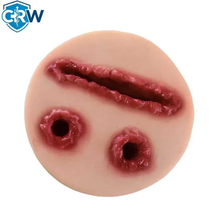 CRW Bestselling Silicone Wound Model, Simulated Bleeding Suture Practice, Gunshot and Stab Wound Medical Training Model