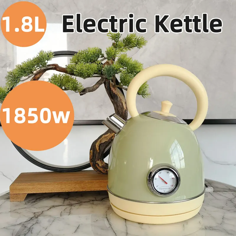 1.8L Electric Kettle, Electric Water Boiling Kettle , Rapid Boiling Electric Teapot 220V Baked Paint Retro 전기포트