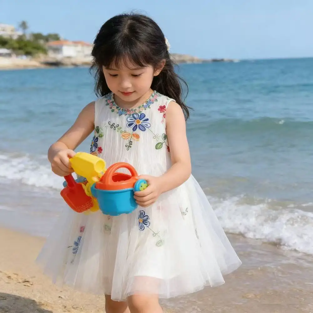 

2026 New Summer Girls Dress Cute Sleeveless Princess Tank Dress Fashion Vacation Style Trendy Dress for 100-140cm