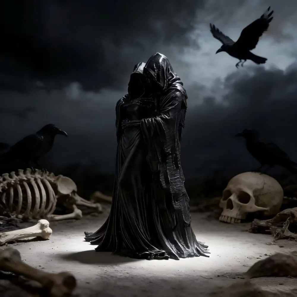 Embracing Posture Gothic Decoration 3D Printed Retro Skeleton Model Decoration Dark Style Ghost Ornaments Home Decoration
