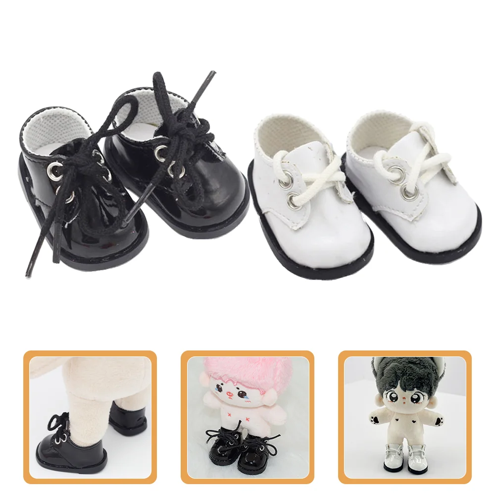 

2 Pairs Plush Shoes House Decor Accessories for Girls Mini Toy Adornment Miniature Scene Props Play Child