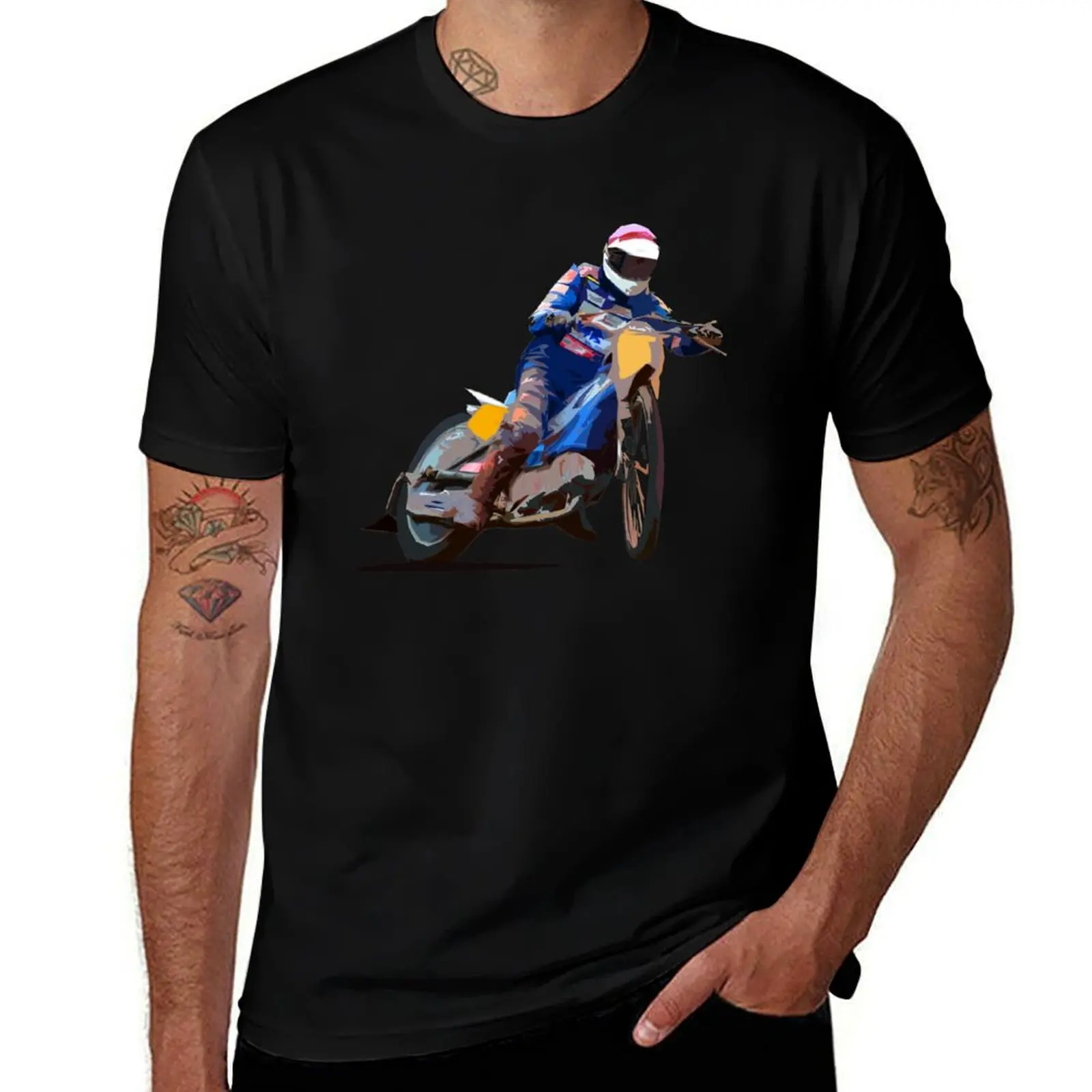 Speedway Racer T-Shirt Relaxed Casual Short Sleeve Tee T-Shirt
