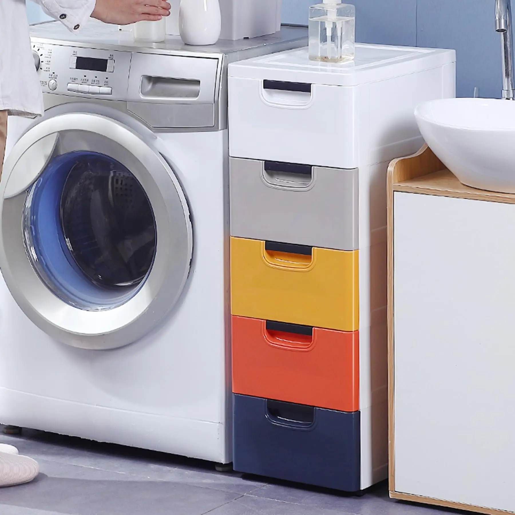 Шкаф для хранения с 5 ящиками, 5-ярусный передвижной узкий шкаф с выдвижным ящиком, menu напольный шкаф для небольших помещений, комплект для ванной комнаты