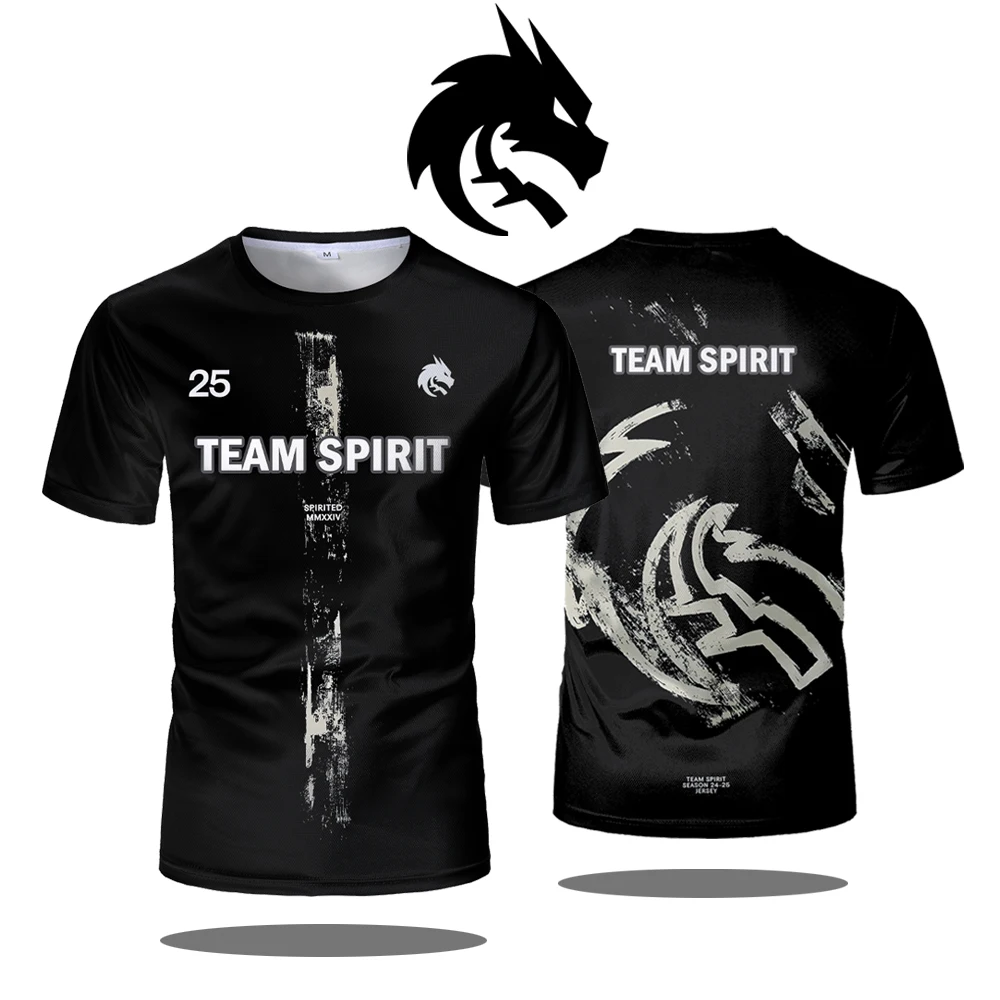 

Team Spirit 2025 New Jerseys CS2 Esports Uniforms Donk T Shirts CSGO Game Training Clothes Men's and Women's Sports Tops