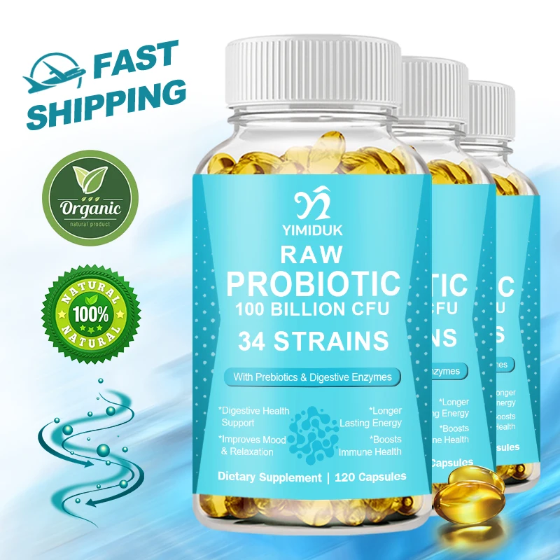 Probiotics Capsules, for Women & Men, Prebiotics & Natural Digestive Enzymes for Digestive, Gut & Immune Health