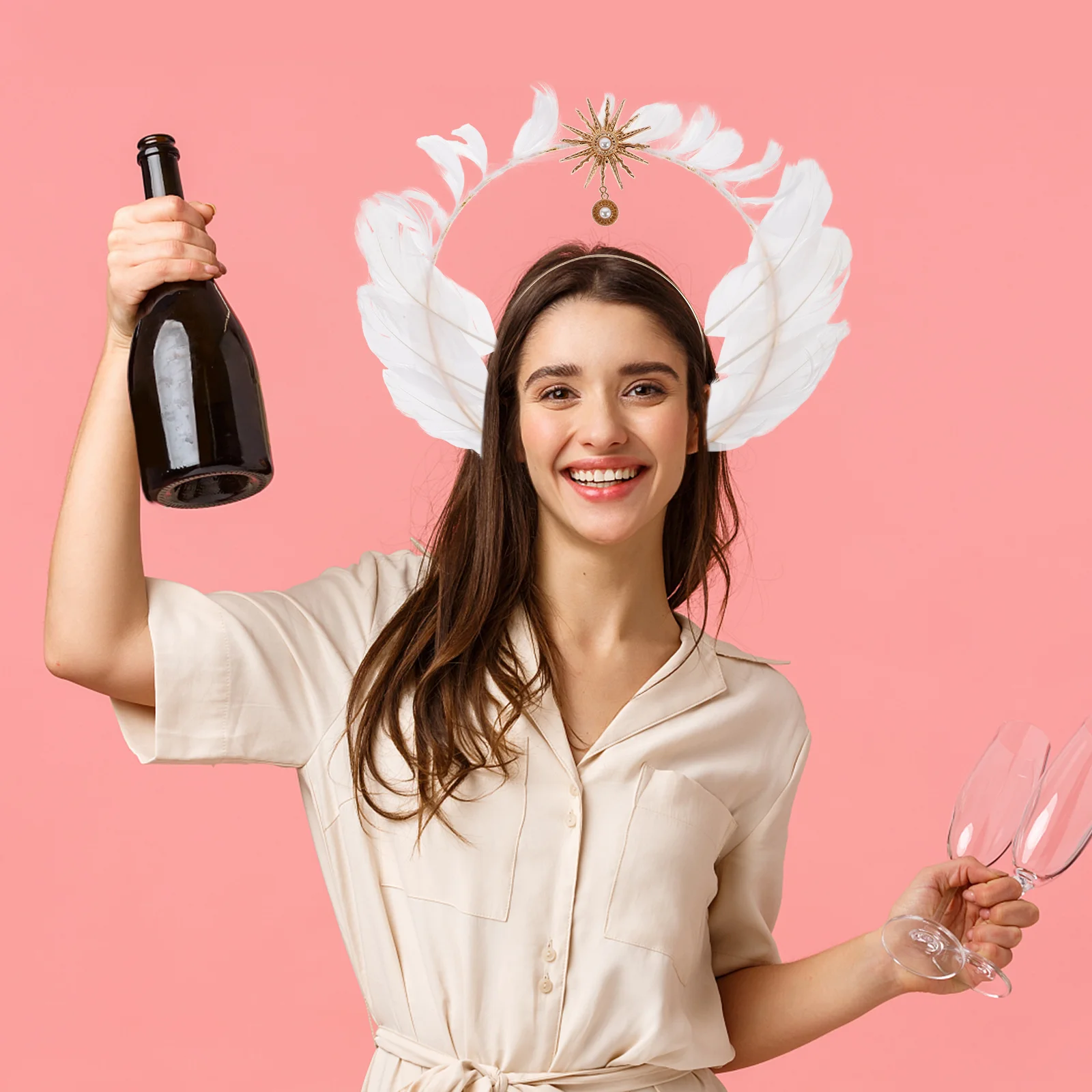 عقال المقدسة لوليتا هالوين آلهة الشمس خوذة الزفاف تيارا التقطت الصور عصر النهضة زي الدعامة #2