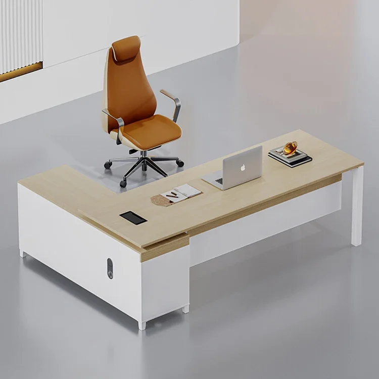 China Manufacturer luxury design write office table desk furniture modern BOSS office desks customize