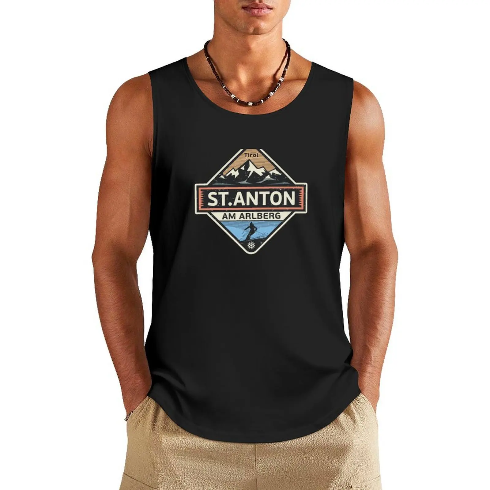 

Sankt Anton am Arlberg, Tyrol Tank Top gym clothes for man cute tops men gym clothing