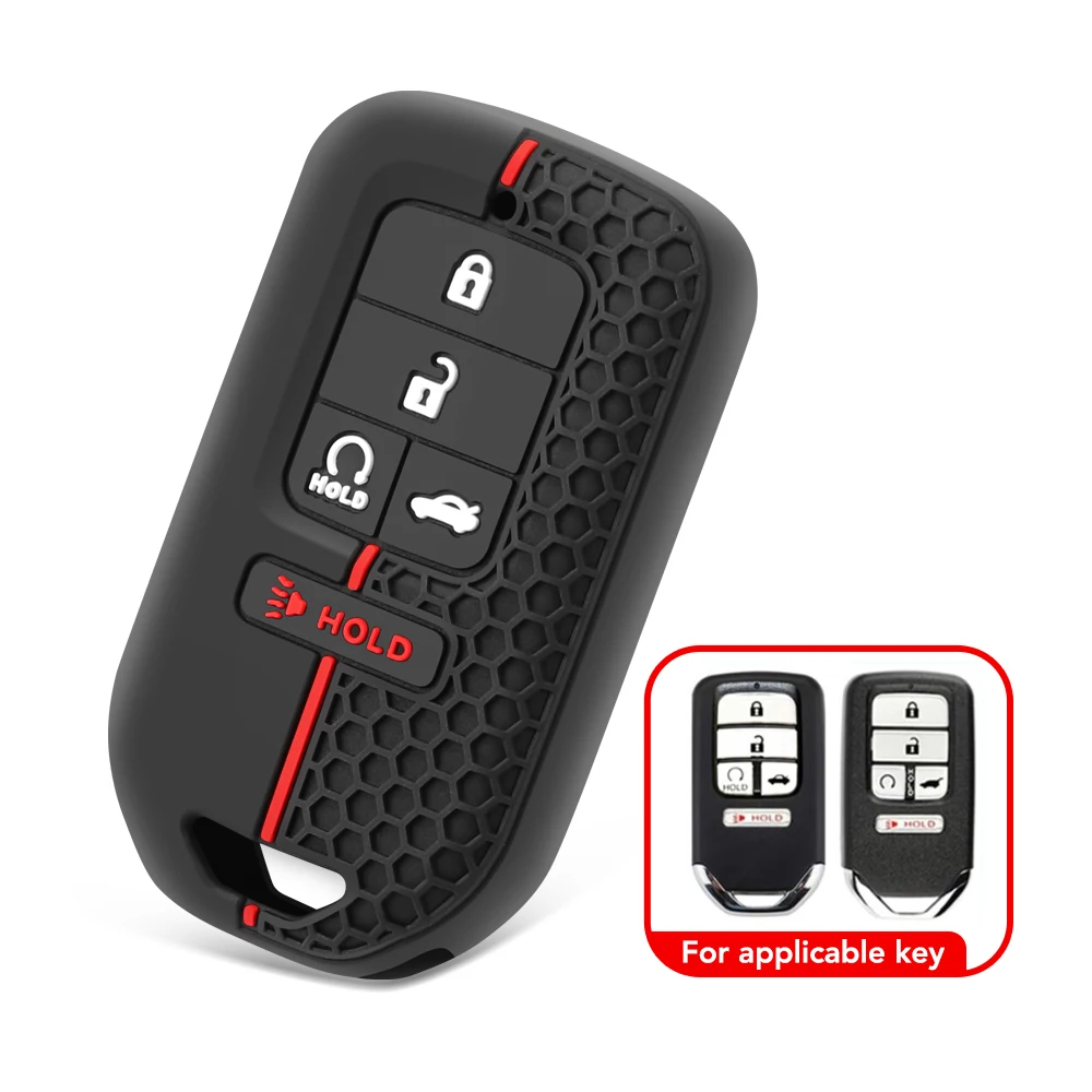 5 버튼 혼다 시빅 CRV HRV 어코드 파일럿 맞는 Freed Vezel Odyssey 2018 - 2022 액세서리 용 실리콘 자동차 키 커버 케이스
