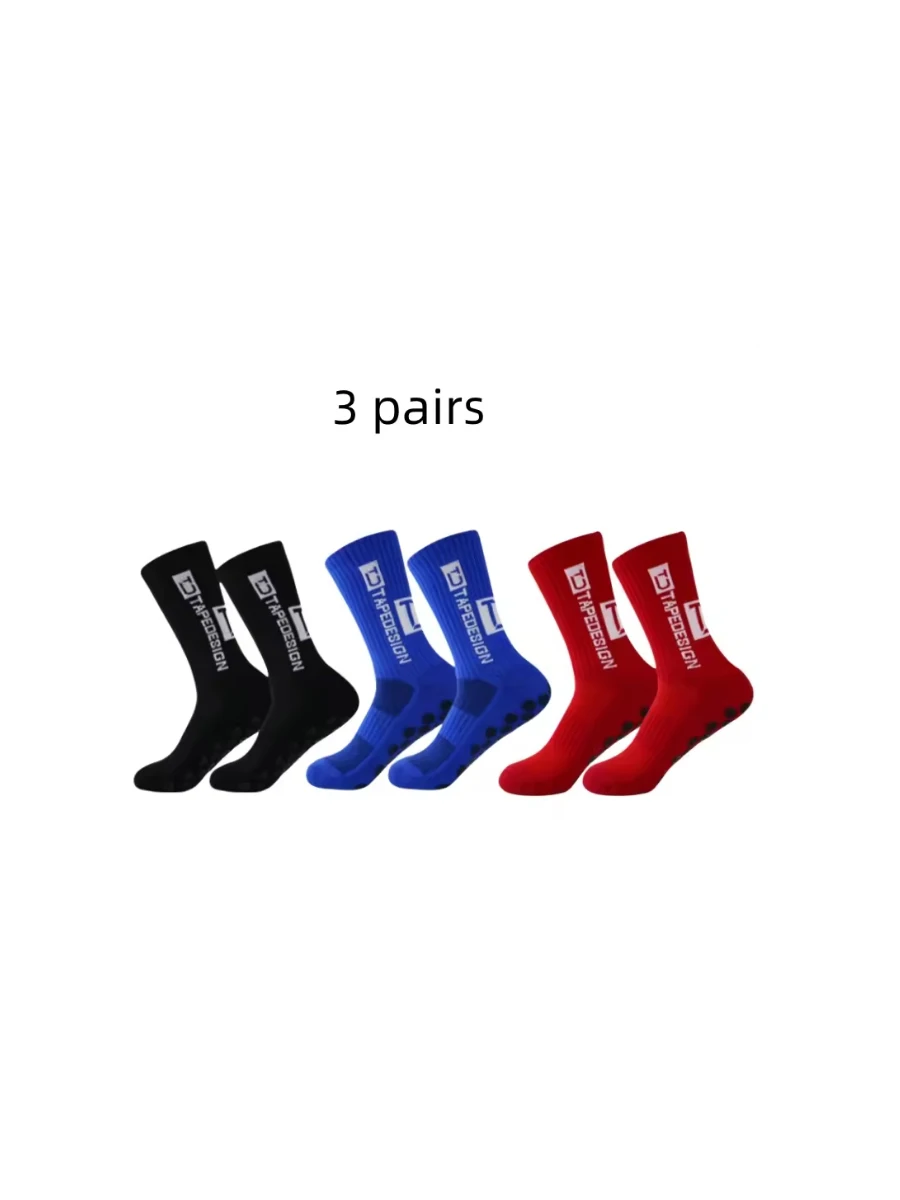 

1Pair/3 Pairs New Anti Slip Football Socks For Men Outdoor Sports Grip Football Socks