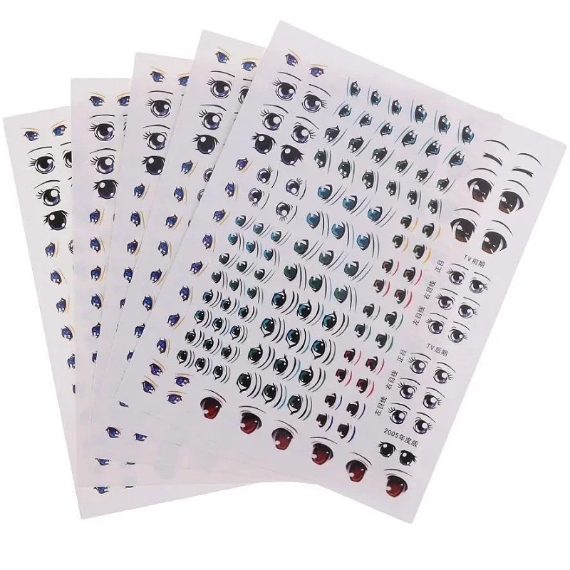 1 Sheet Eyes Stickers Water Stickers DIY Doll Accessories Dolls Eye Paster Face Clay Decals Mold Accessories - Clay Doll Paper