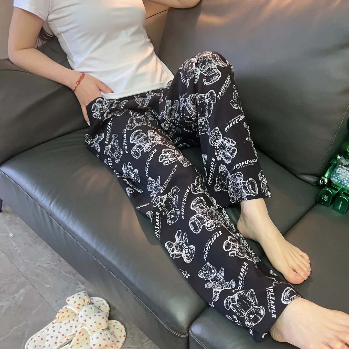 Women Casual Trouser Summer Sleep Pants Loose Print Cotton Loungewear Pijama Pants Lounge Wear Women's Clothing New