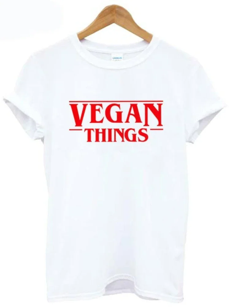 Vegan Things Letter Print T Shirt Women Short Sleeve O Neck Loose Tshirt Summer Women Tee Shirt Tops Camisetas Mujer