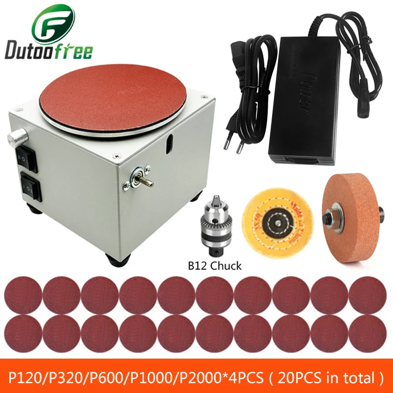 Moagem de Disco Elétrico Pequeno 120w Lixa Adesiva Placa de Alumínio Polegada com 20 Lixa