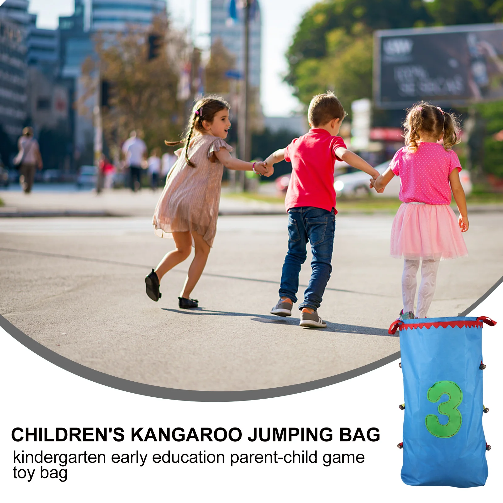 4 قطعة القفز الرقمي للأطفال الملونة دائم كيس لعبة النشاط في الهواء الطلق فريق بناء أكياس الفول هوب سباق ملعب كيس سباق