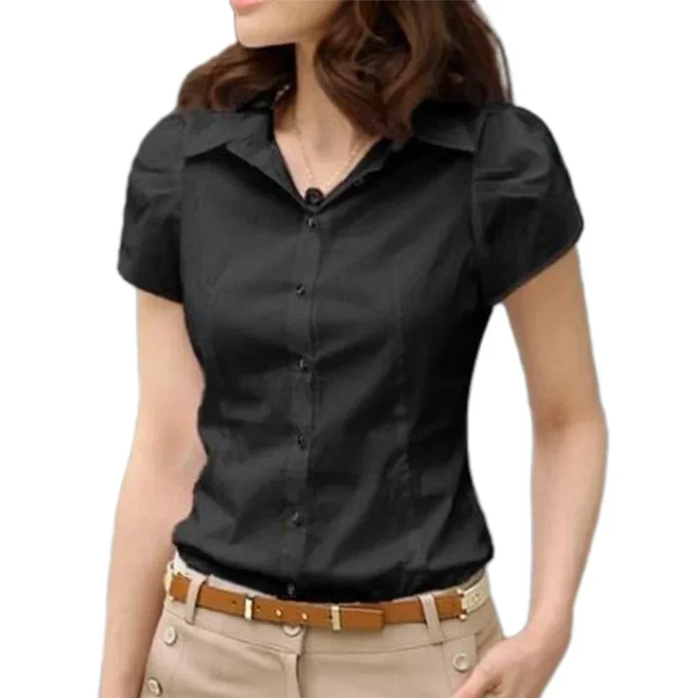 Women's Short-sleeved Business Summer Shirt Large Size Work Clothes Korean Version