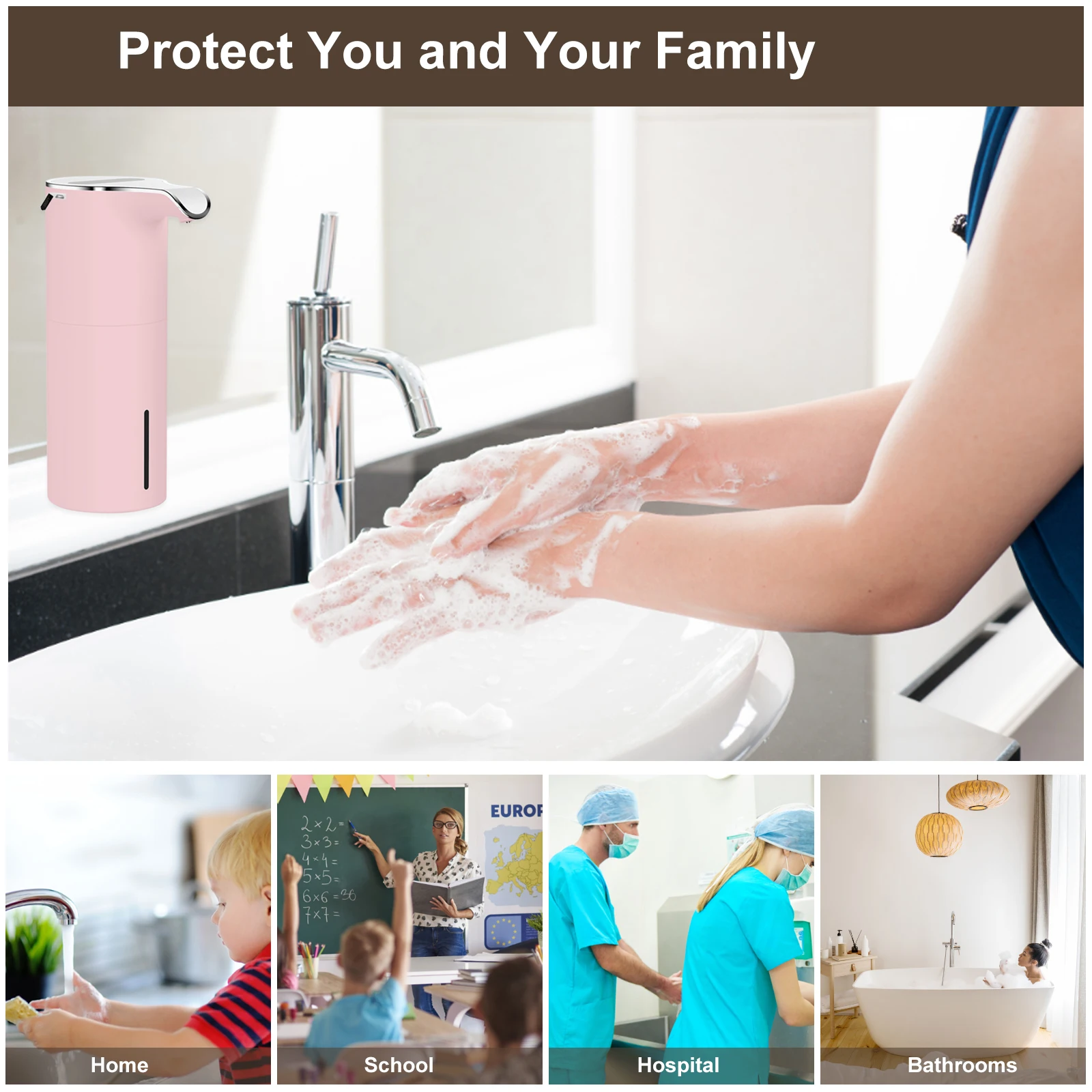 USB التلقائي رغوة موزع صابون Touchless قابلة للشحن موزع الذكية غسل اليد آلة الرغوة المطهر