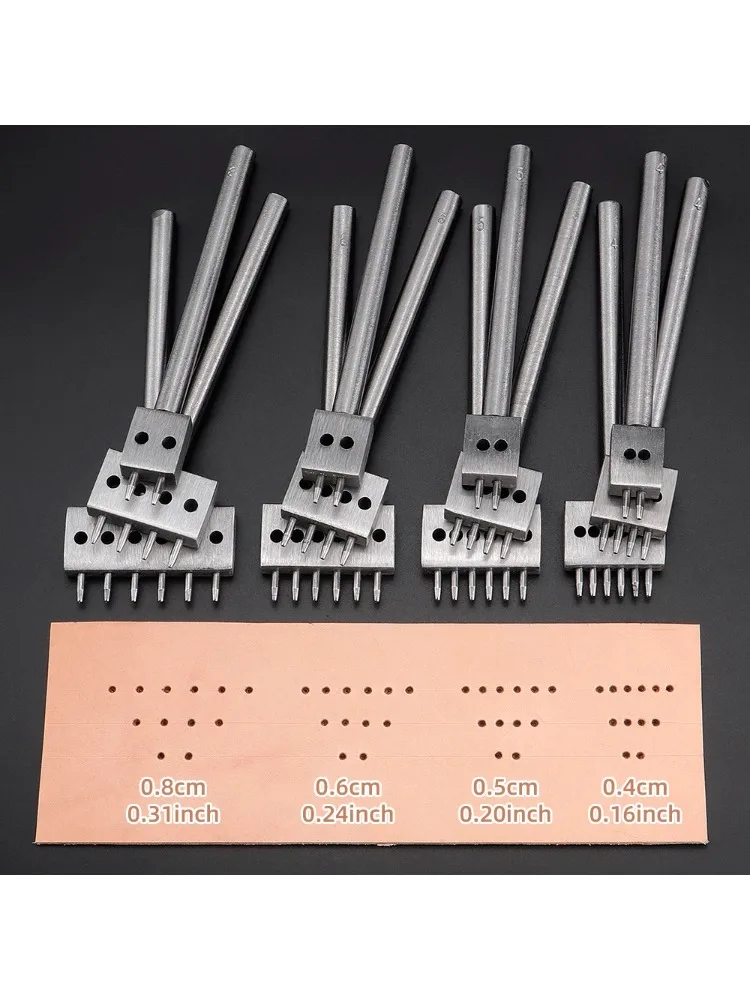 3-teiliges Set Professionelle DIY-Lederstanzformen, Manuelle Lochstanze für Lederhandwerk, Multi-Rundstanzwerkzeug-Set