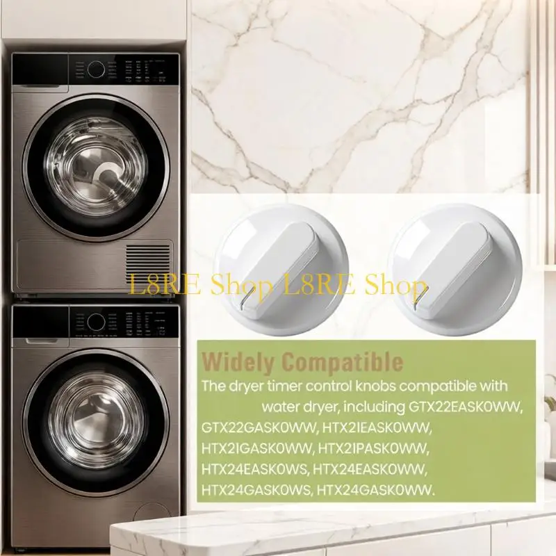 L8RE 2Pcs WE03X25285 Dryer Timer Knob Set Easy Installation for PS11763058 AP6032623